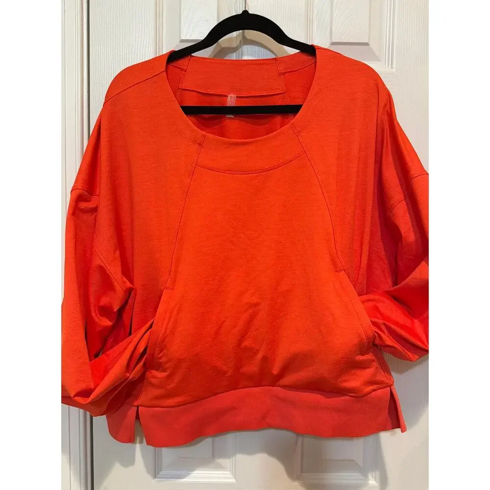 FP Movement by Free People Cropped Pullover Sweatshirt NWT Scarlett Red Sz L